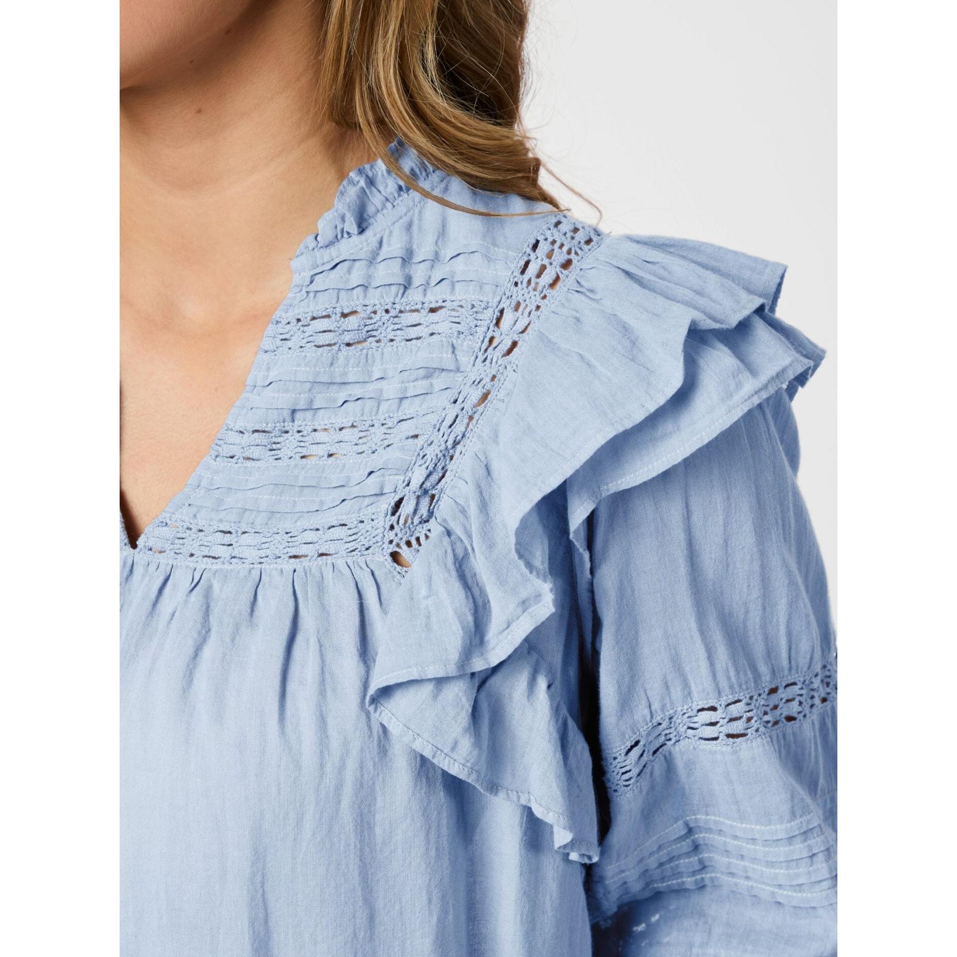 Neo Noir, Mauri S Voile Blouse, Light Blue-Neo Noir-Minlillebutik.dk