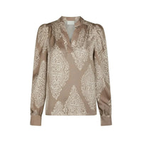 Neo Noir, Rosslyn Paisley Drop Blouse, Dark Taupe-Neo Noir-Minlillebutik.dk