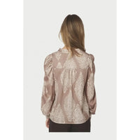 Neo Noir, Rosslyn Paisley Drop Blouse, Dark Taupe-Neo Noir-Minlillebutik.dk