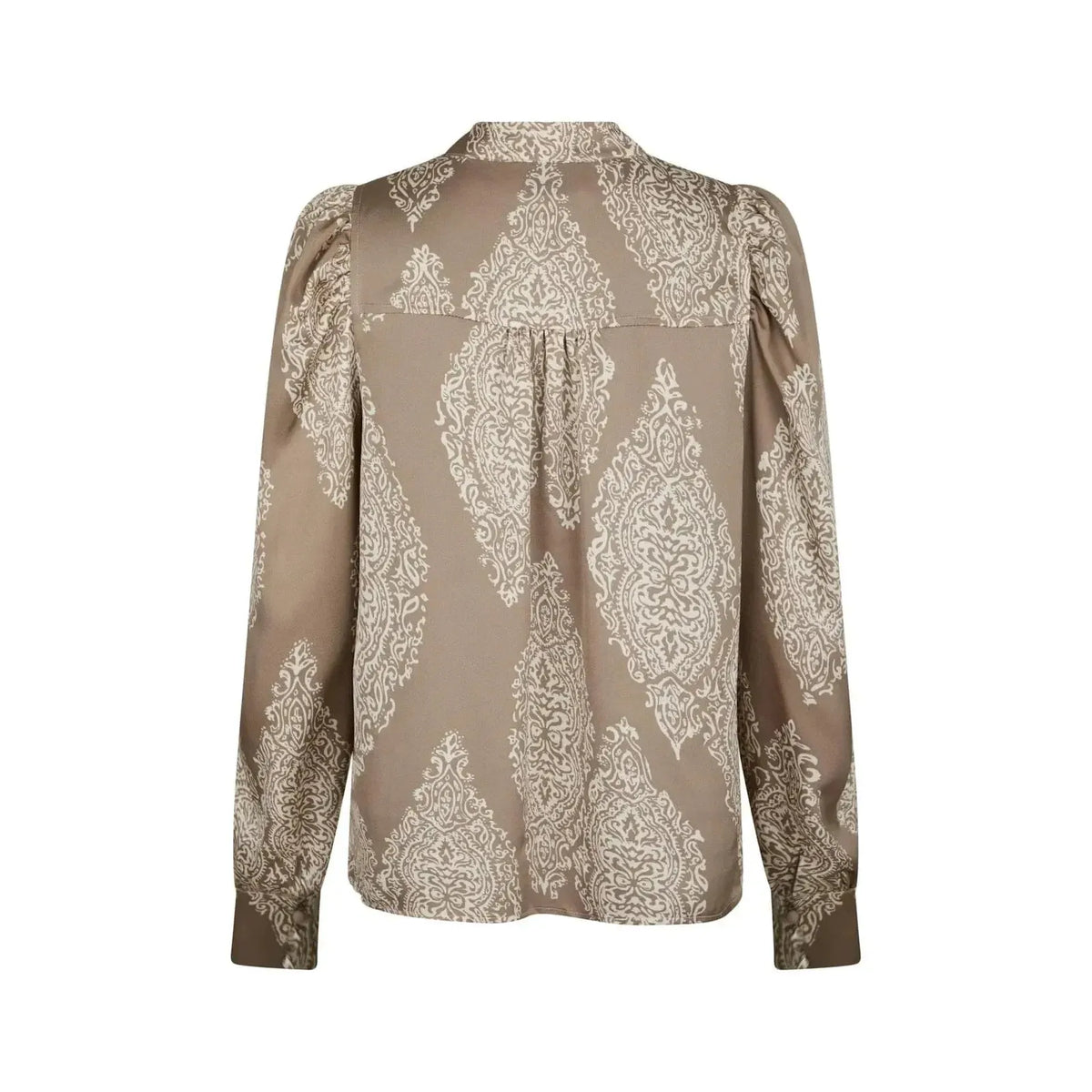 Neo Noir, Rosslyn Paisley Drop Blouse, Dark Taupe-Neo Noir-Minlillebutik.dk