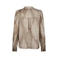 Neo Noir, Rosslyn Paisley Drop Blouse, Dark Taupe-Neo Noir-Minlillebutik.dk