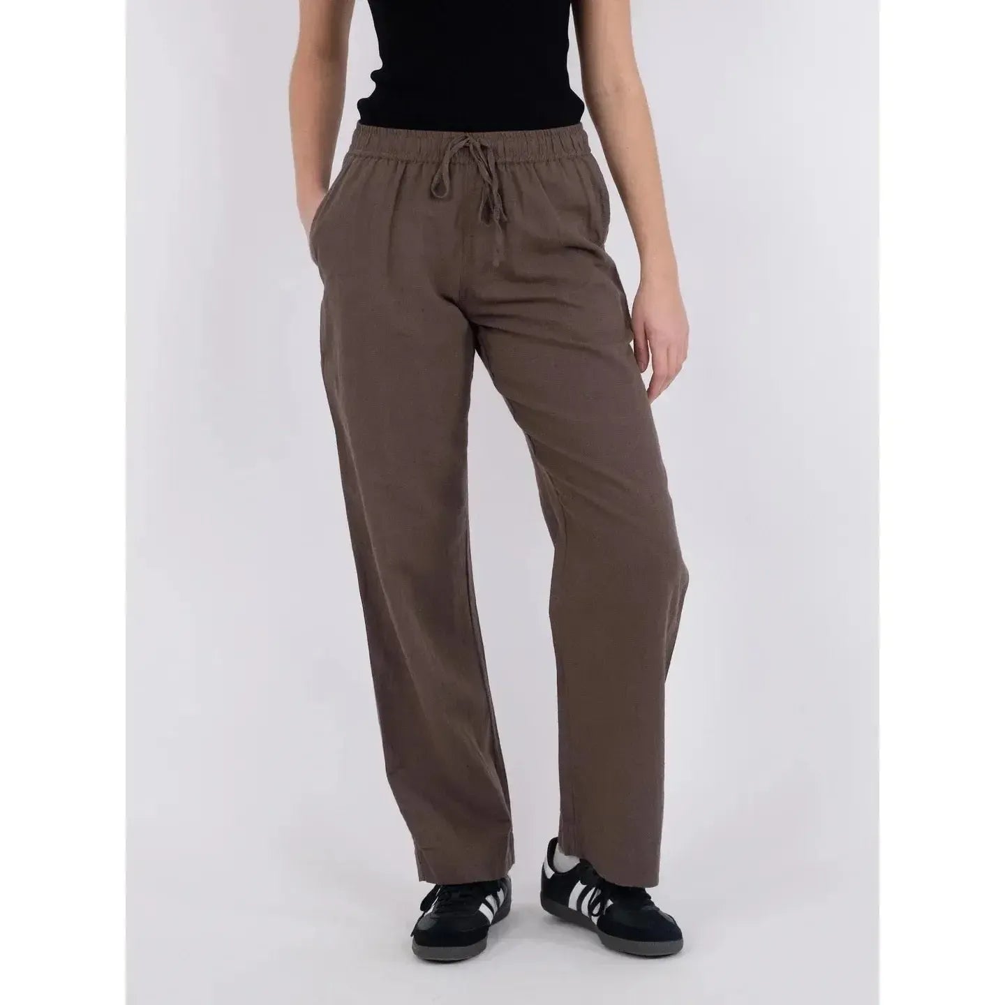 Neo Noir, Sonar Linen Pants, Dark Brown-Neo Noir-Minlillebutik.dk