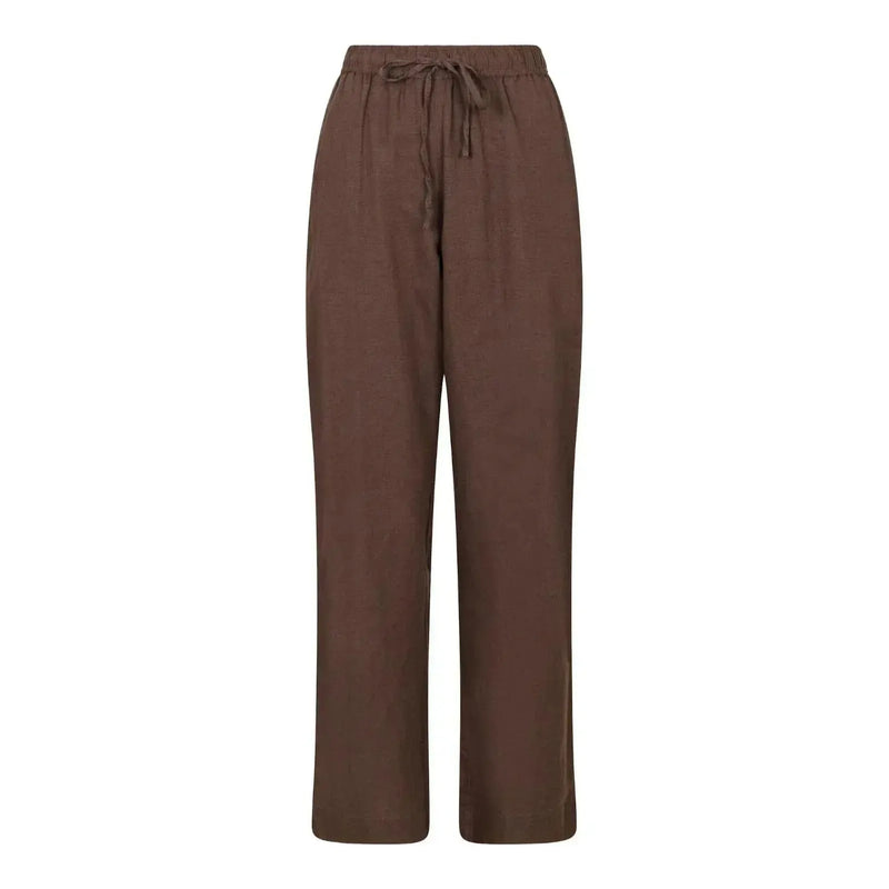 Neo Noir, Sonar Linen Pants, Dark Brown-Neo Noir-Minlillebutik.dk