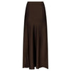 Neo Noir, Vicky Heavy Sateen Skirt, Dark Brown-Neo Noir-Minlillebutik.dk