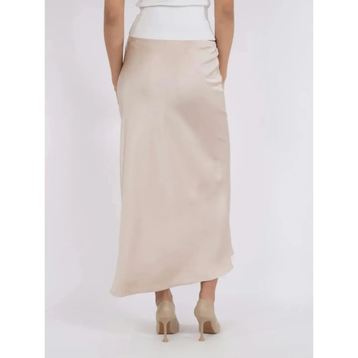 Neo Noir, Vicky Heavy Sateen Skirt, Champagne-Neo Noir-Minlillebutik.dk