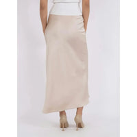 Neo Noir, Vicky Heavy Sateen Skirt, Champagne-Neo Noir-Minlillebutik.dk