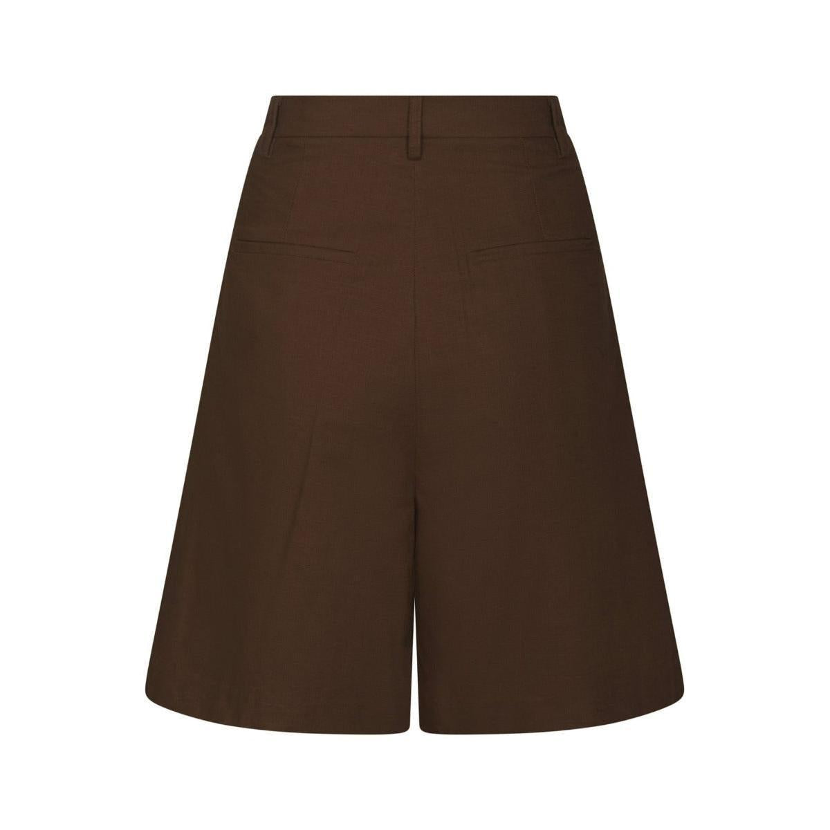 Neo Noir, Nika Linen Shorts, Dark Brown-Neo Noir-Minlillebutik.dk