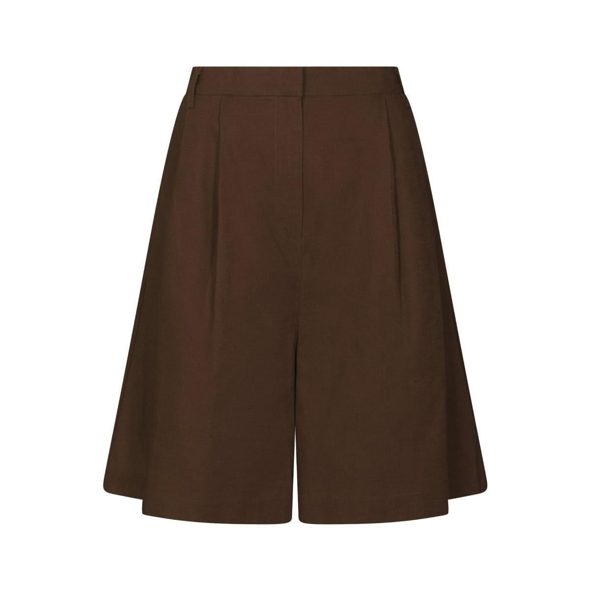 Neo Noir, Nika Linen Shorts, Dark Brown-Neo Noir-Minlillebutik.dk