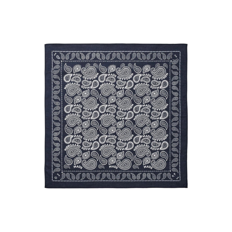 Mads Nørgaard, Soft Cotton Paisley Scarf Solid, Mørkeblå-Mads Nørgaard - Dame-Minlillebutik.dk