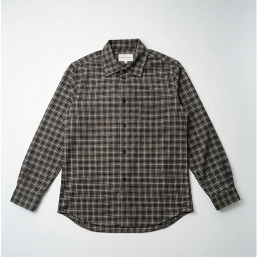 Plenum Studio Lars Core Checked Flannel Shirt, Brown Check