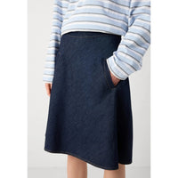 Mads Nørgaard, Cosy Denim Stelly Skirt, Dark Indigo-Mads Nørgaard - Dame-Minlillebutik.dk