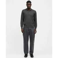 Mads Nørgaard, Light Terry Polo Sweat, Asphalt-Mads Nørgaard - Herre-Minlillebutik.dk