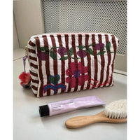 Sissel Edelbo, Rosea cosmetic bag, Brown Stripes-Sissel Edelbo-Minlillebutik.dk