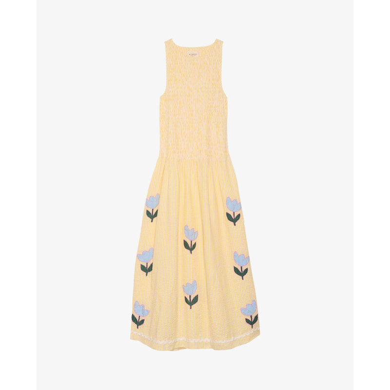 Sissel Edelbo, Svea Dress, Yellow Stripes-Sissel Edelbo-Minlillebutik.dk