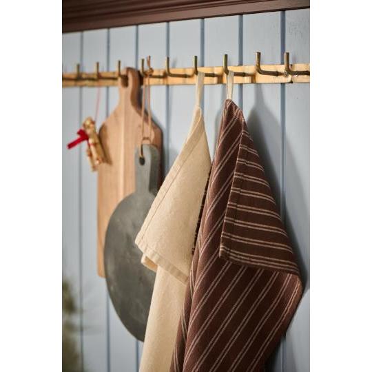 Ib Laursen, Viskestykke, Ernst, Mørkebrun m/tynde striber-Ib Laursen-Minlillebutik.dk