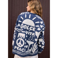 Sissel Edelbo, Maggie Jacket, Navy Peace-Sissel Edelbo-Minlillebutik.dk